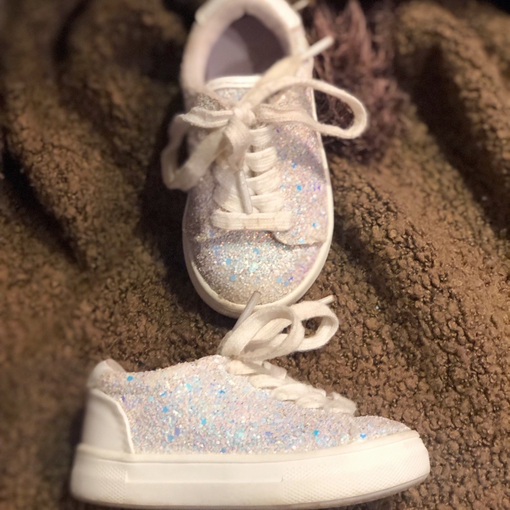 White glitter shoes